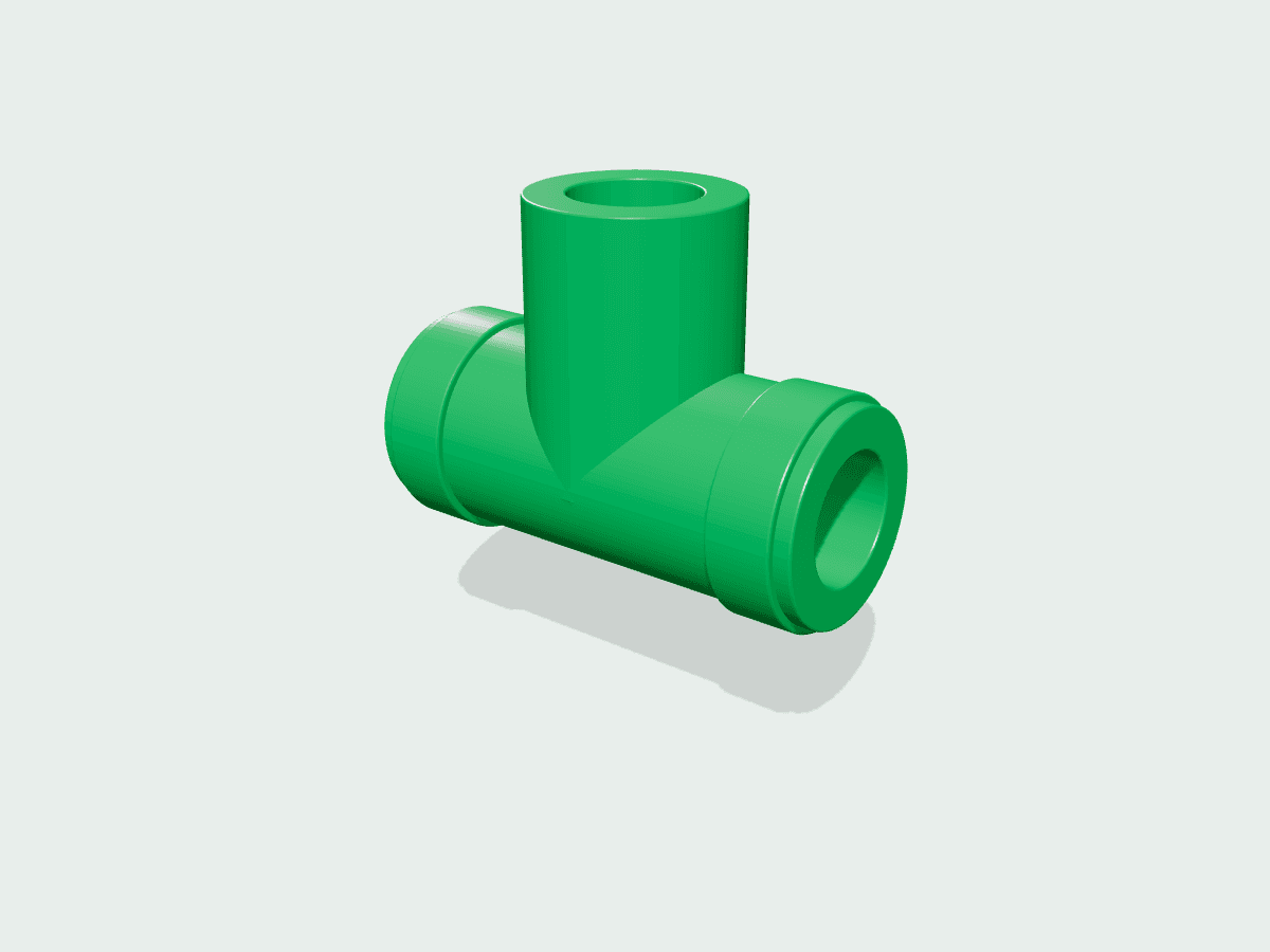 Reducing Tee illustrative render